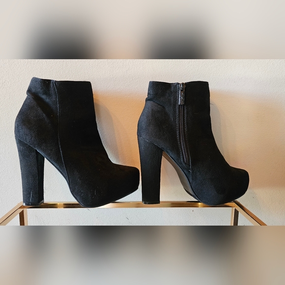 Sexy Womens Black Platform Ankle Boot - Picture 2 of 9